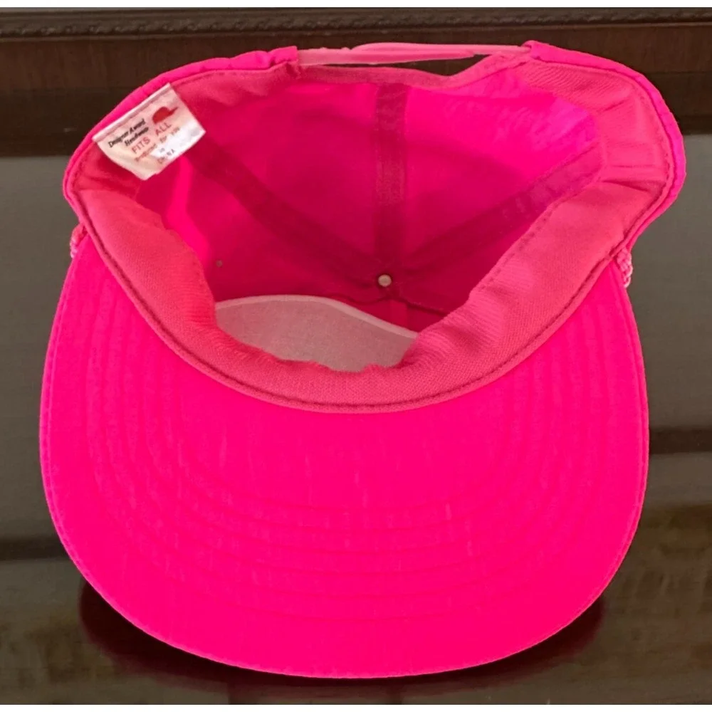 RARE Vintage 1990s Chiquita Junior Size Adult‎ Neon Pink Snapback Hat Cap MINT